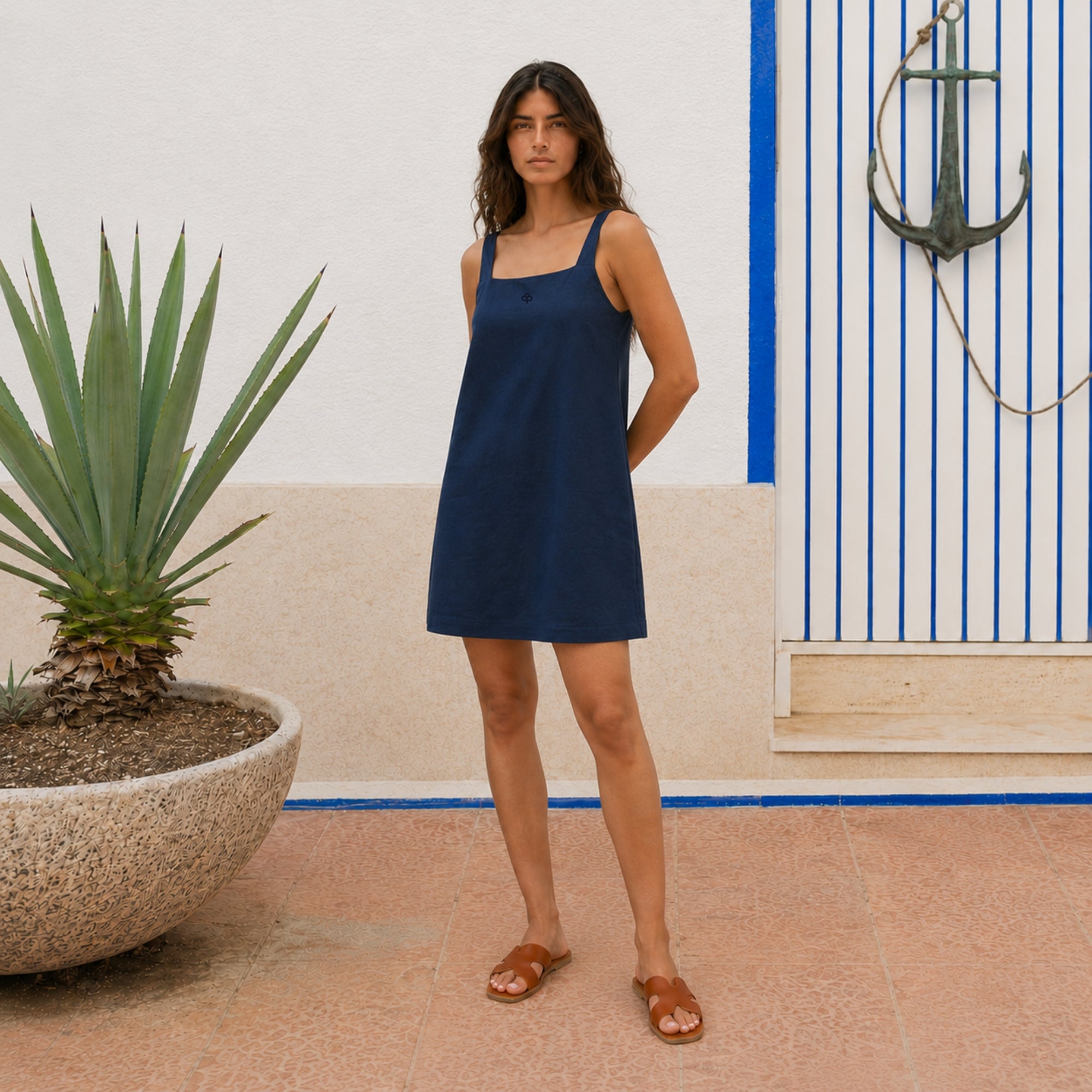 Vestido mini de lino