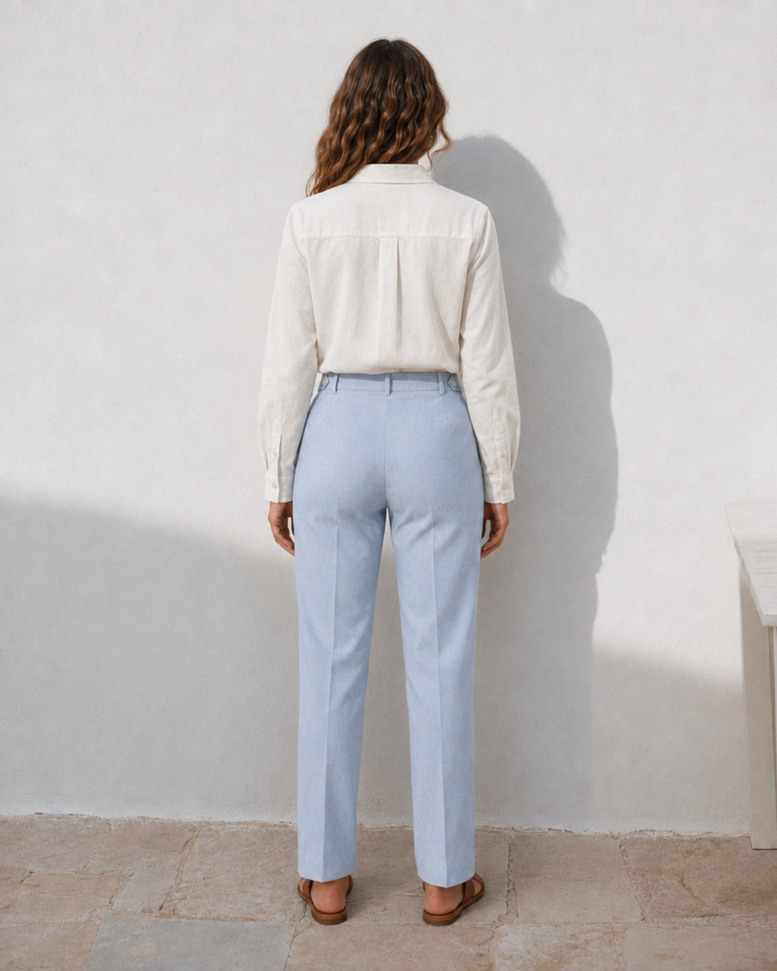 Pantaloni in lino straight leg