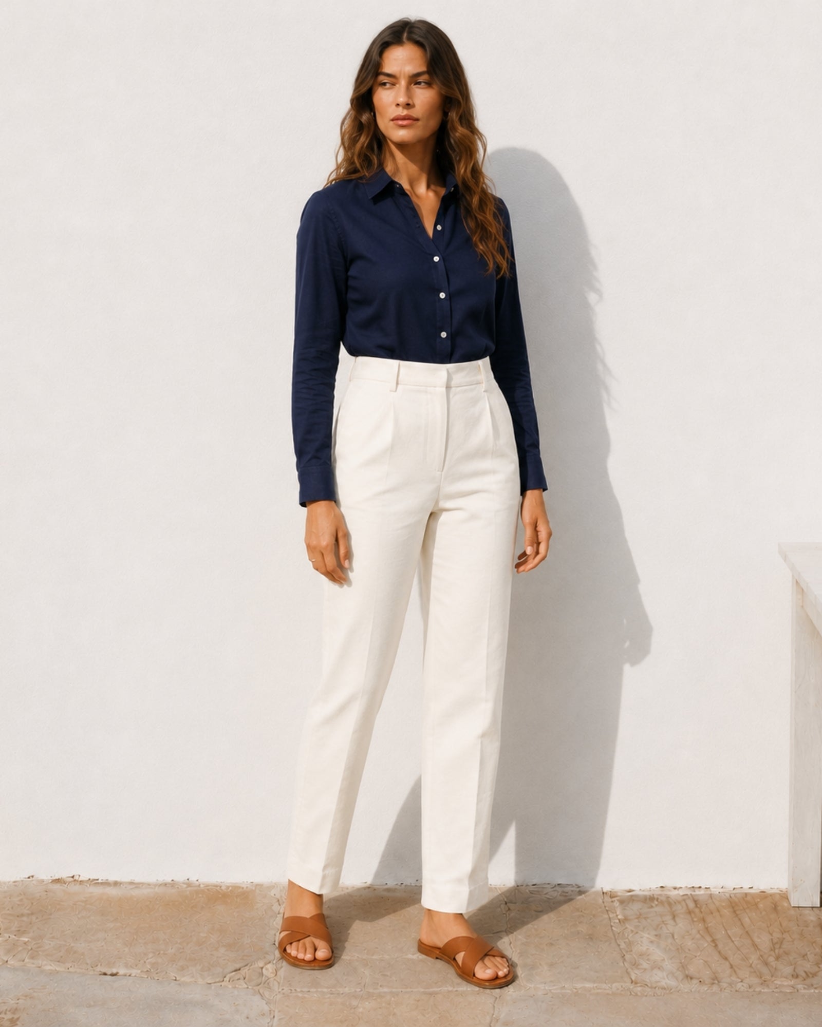 Pantaloni in lino straight leg
