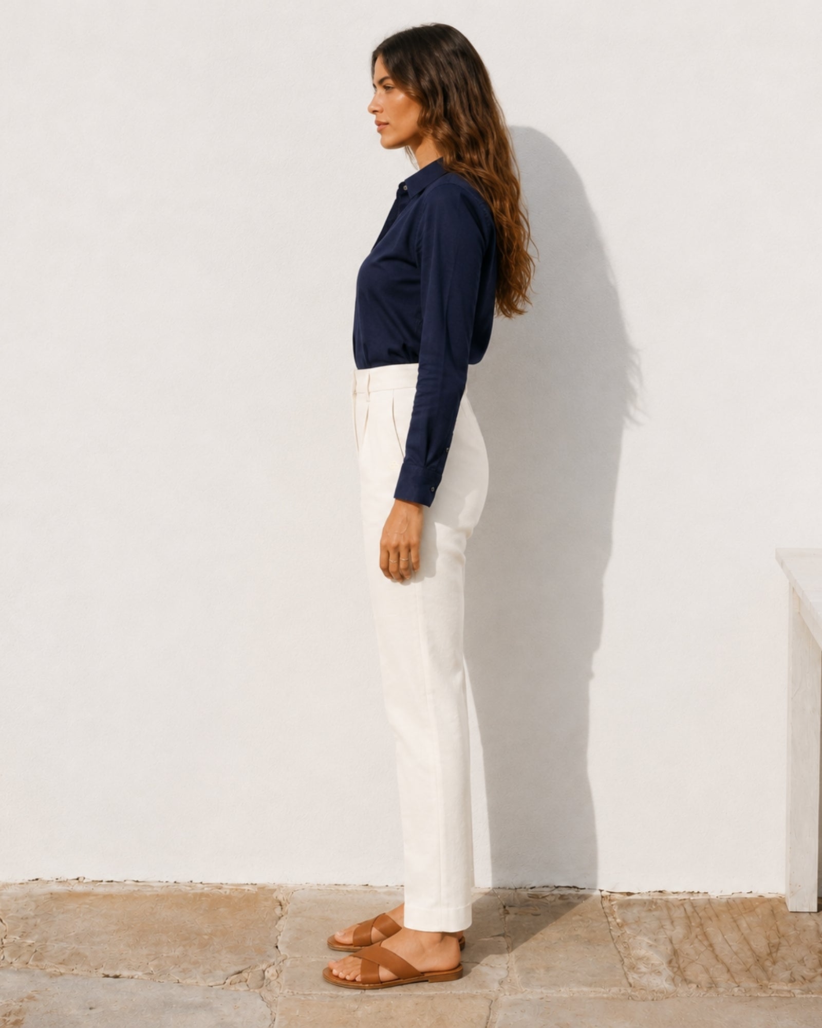 Pantaloni in lino straight leg