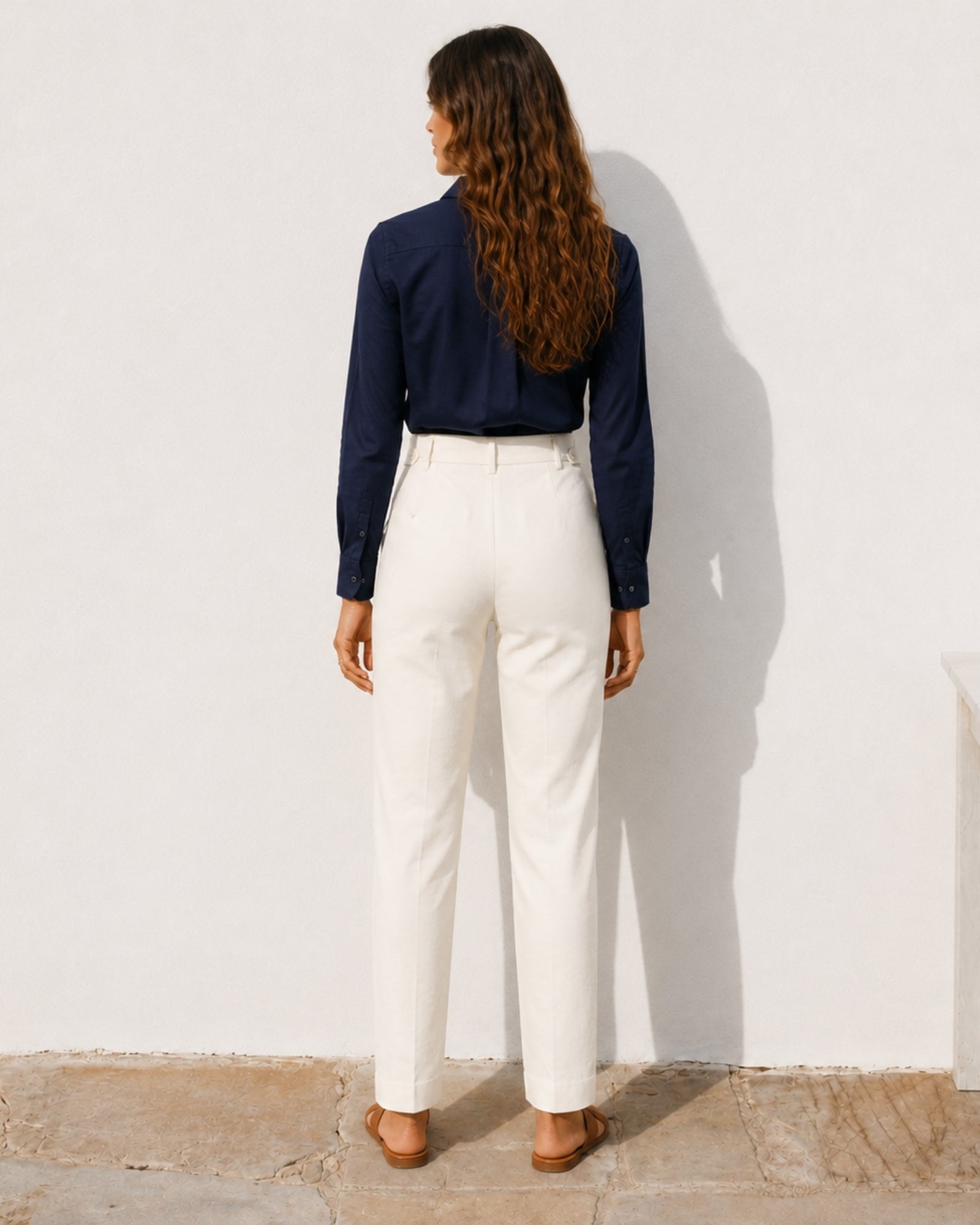Pantaloni in lino straight leg