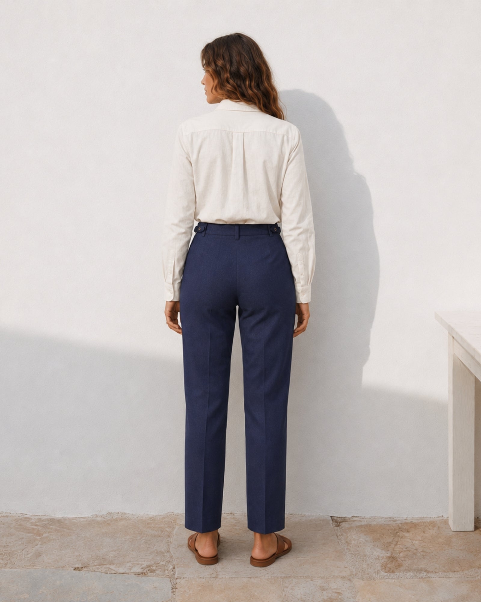 Pantaloni in lino straight leg