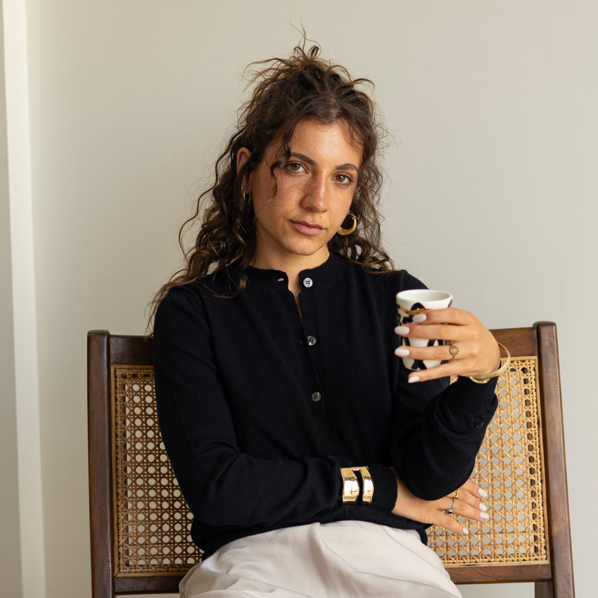 Merino Wool Cardigan — Black