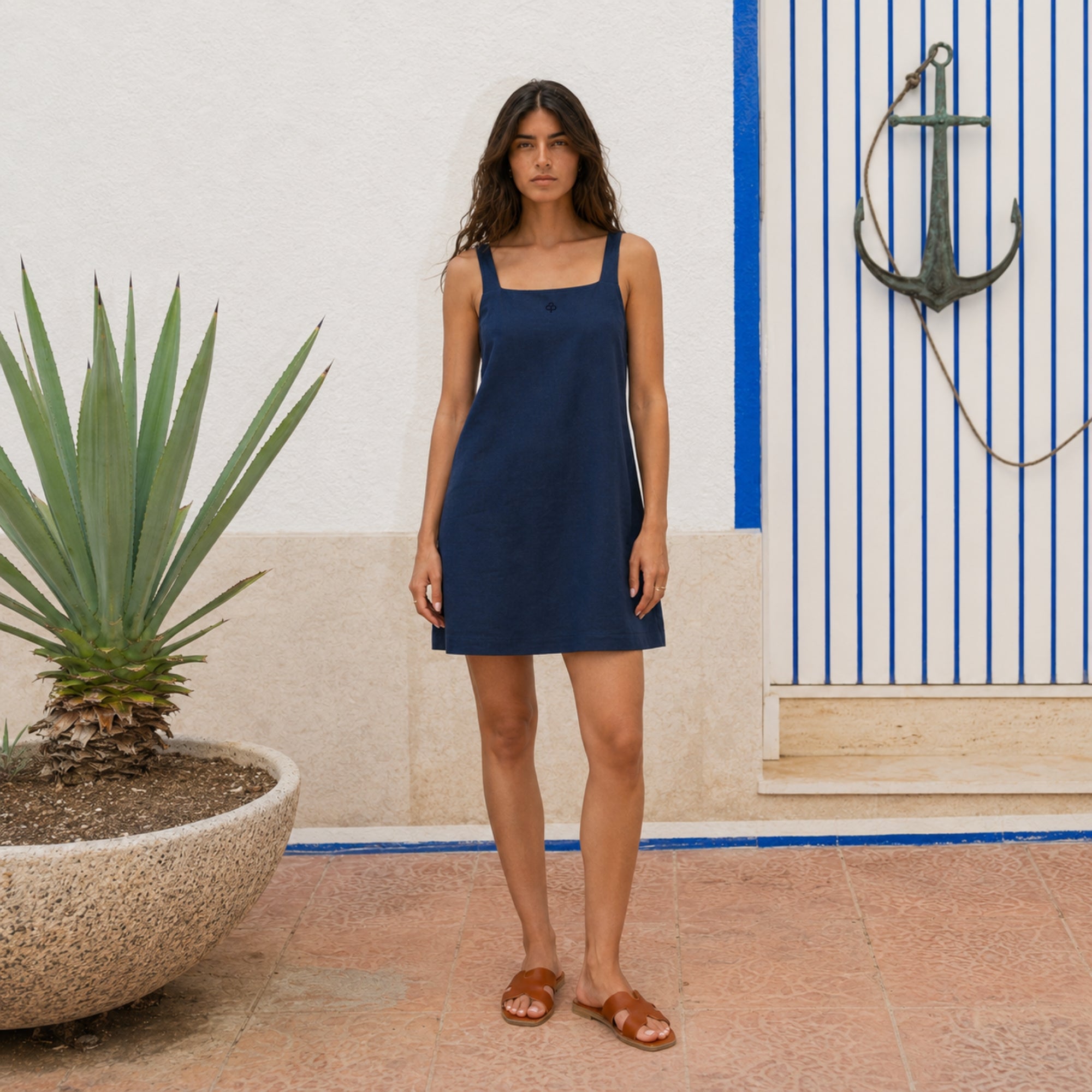 Vestido mini de lino