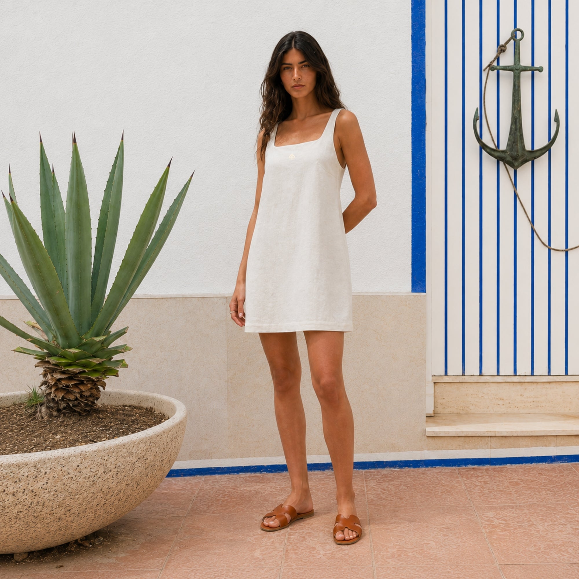 Vestido mini de lino
